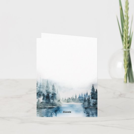 Elegant Waterverf Foggy Forest Boho Wedding Bedankkaart (Achterkant)
