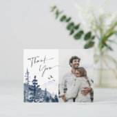 Elegant Waterverf Foggy Forest Foto Briefkaart (Staand voorkant)