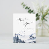 Elegant Waterverf Foggy Forest Hartelijk dank Briefkaart (Staand voorkant)