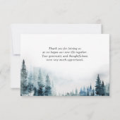 Elegant Waterverf Foggy Forest Wedding Bedankkaart (Achterkant)