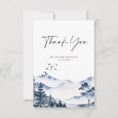 Elegant Waterverf Foggy Forest Wedding Bedankkaart (Voorkant)