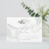 Elegant Waterverf Foliage Dusty Green RSVP Kaartje (Staand voorkant)