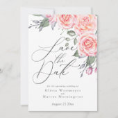 Elegant Waterverf Foliage Save the Date Invitati Kaart (Voorkant)