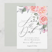 Elegant Waterverf Foliage Save the Date Invitati Kaart (Voorkant / Achterkant)