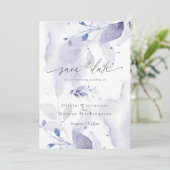 Elegant Waterverf Foliage Save the Date Invitati Kaart (Staand voorkant)