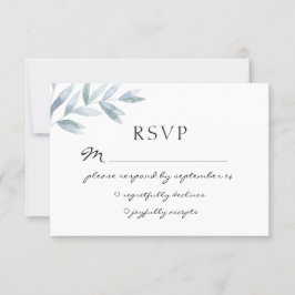 Elegant waterverf folium botanical bruiloft RSVP