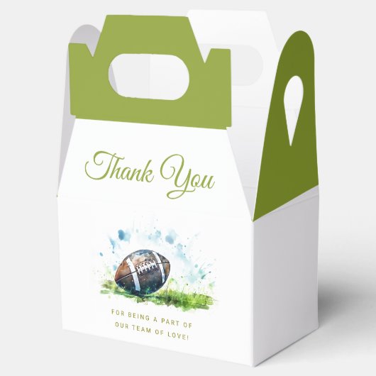 Elegant Waterverf Football Baby shower Bedankdoosjes (Geopend)