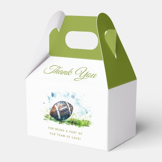 Elegant Waterverf Football Baby shower Bedankdoosjes (Voorkant Zijde)