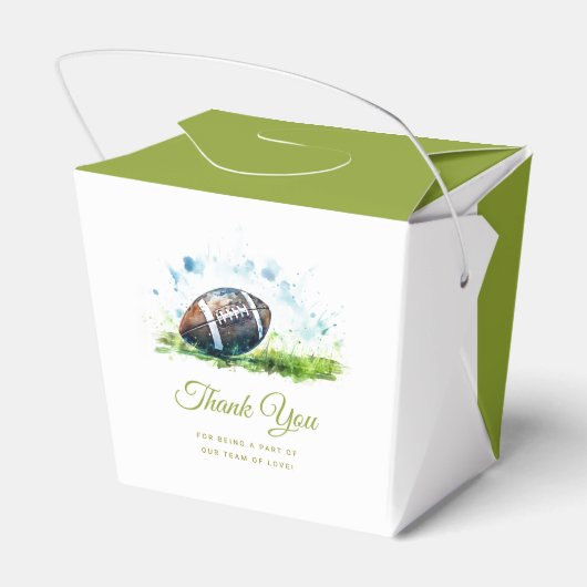 Elegant Waterverf Football Baby shower Bedankdoosjes (Achterkant)