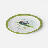 Elegant Waterverf Football Baby shower Papieren Bordje (Gekanteld)