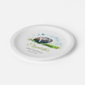 Elegant Waterverf Football Baby shower Papieren Bordje (Gekanteld)