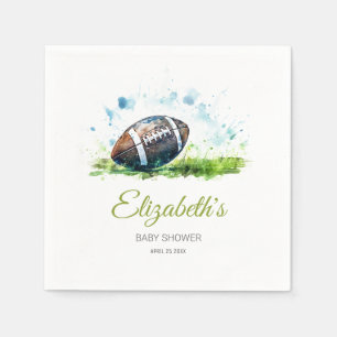 Elegant Waterverf Football Baby shower Servet