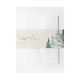 Elegant Waterverf Forest Invitation Belly Band Uitnodigingen Wikkel