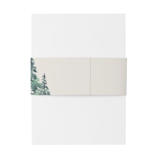Elegant Waterverf Forest Invitation Belly Band Uitnodigingen Wikkel (Achterkant Voorbeeld)