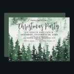 Elegant Waterverf Forest Kerstparty Kaart<br><div class="desc">Waterverf rustieke groene bos schilderij kerstfeest uitnodiging. !</div>