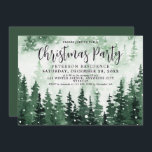 Elegant Waterverf Forest Kerstparty Kaart<br><div class="desc">Waterverf rustieke groene bos schilderij kerstfeest uitnodiging. !</div>