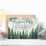 Elegant Waterverf Forest Kerstparty Kaart<br><div class="desc">Waterverf rustieke groene bos schilderij kerstfeest uitnodiging. !</div>