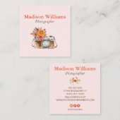 Elegant Waterverf fotograaf Vierkante Visitekaartje (Voorkant / Achterkant)