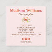 Elegant Waterverf fotograaf Vierkante Visitekaartje (Achterkant)