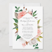 Elegant Waterverf Garden Floral Wedding Kaart (Voorkant)