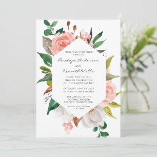 Elegant Waterverf Garden Floral Wedding Kaart