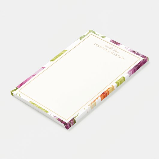 Elegant Waterverf Garden Flowers Stylish Lijst Post-it® Notes (Schuin)