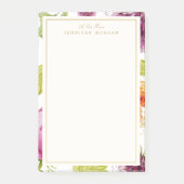 Elegant Waterverf Garden Flowers Stylish Lijst Post-it® Notes (Voorkant)