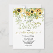 Elegant Waterverf Garden Sunflower Baby shower Kaart (Voorkant)