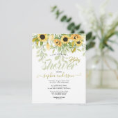 Elegant Waterverf Garden Sunflower Baby shower Kaart (Staand voorkant)