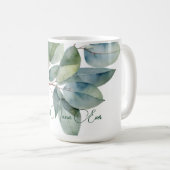 Elegant waterverf gebladerte groen eucalyptus Nana Koffiemok (Voorkant rechts)