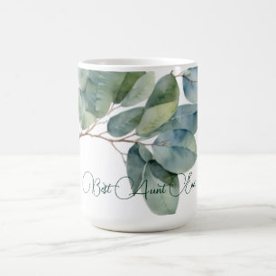 Elegant waterverf gebladerte groen eucalyptus tant koffiemok