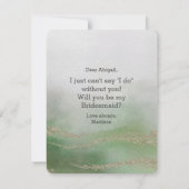 Elegant Waterverf gebladerte zal je bruidsmeisje z Kaart (Achterkant)