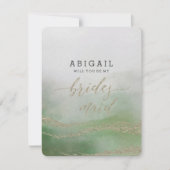 Elegant Waterverf gebladerte zal je bruidsmeisje z Kaart (Voorkant)