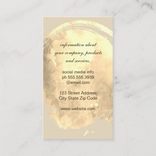 Elegant Waterverf geborsteld met monogram Visitekaartje (Achterkant)