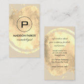 Elegant Waterverf geborsteld met monogram Visitekaartje (Voorkant / Achterkant)