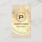 Elegant Waterverf geborsteld met monogram Visitekaartje (Voorkant)