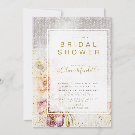 Elegant Waterverf Gekleurd Floral Vrijgezellenfees Kaart (Voorkant)