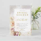 Elegant Waterverf Gekleurd Floral Vrijgezellenfees Kaart (Staand voorkant)