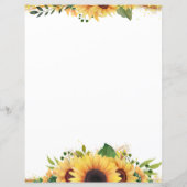 Elegant Waterverf Gekleurde zonnebloemen (Achterkant)