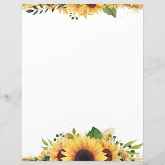 Elegant Waterverf Gekleurde zonnebloemen (Achterkant)