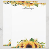 Elegant Waterverf Gekleurde zonnebloemen (Voorkant / Achterkant)