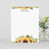 Elegant Waterverf Gekleurde zonnebloemen (Staand voorkant)