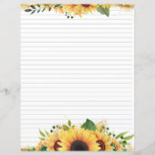 Elegant Waterverf Gekleurde zonnebloemen Florenz. (Achterkant)