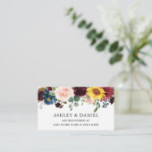 Elegant Waterverf gemengd Floral Blue Registry Informatiekaartje (Staand voorkant)