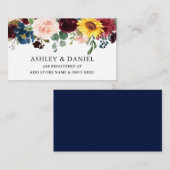 Elegant Waterverf gemengd Floral Blue Registry Informatiekaartje (Voorkant / Achterkant)