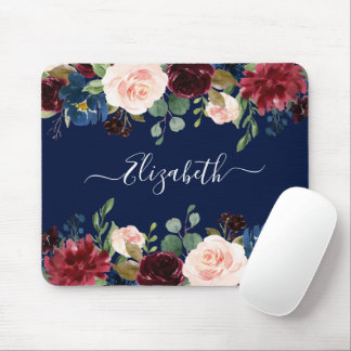 Elegant Waterverf gemengd Floral Trendy Script Muismat
