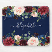 Elegant Waterverf gemengd Floral Trendy Script Muismat (Voorkant)