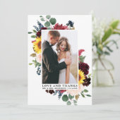 Elegant Waterverf gemengde Floral Love Bedankt (Staand voorkant)