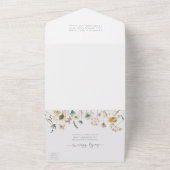 Elegant Waterverf geperste bloemen bruiloft All In One Uitnodiging (Buitenkant)