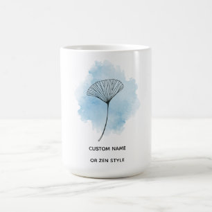 Elegant Waterverf Ginkgo Biloba Blad - Minimalisti Koffiemok